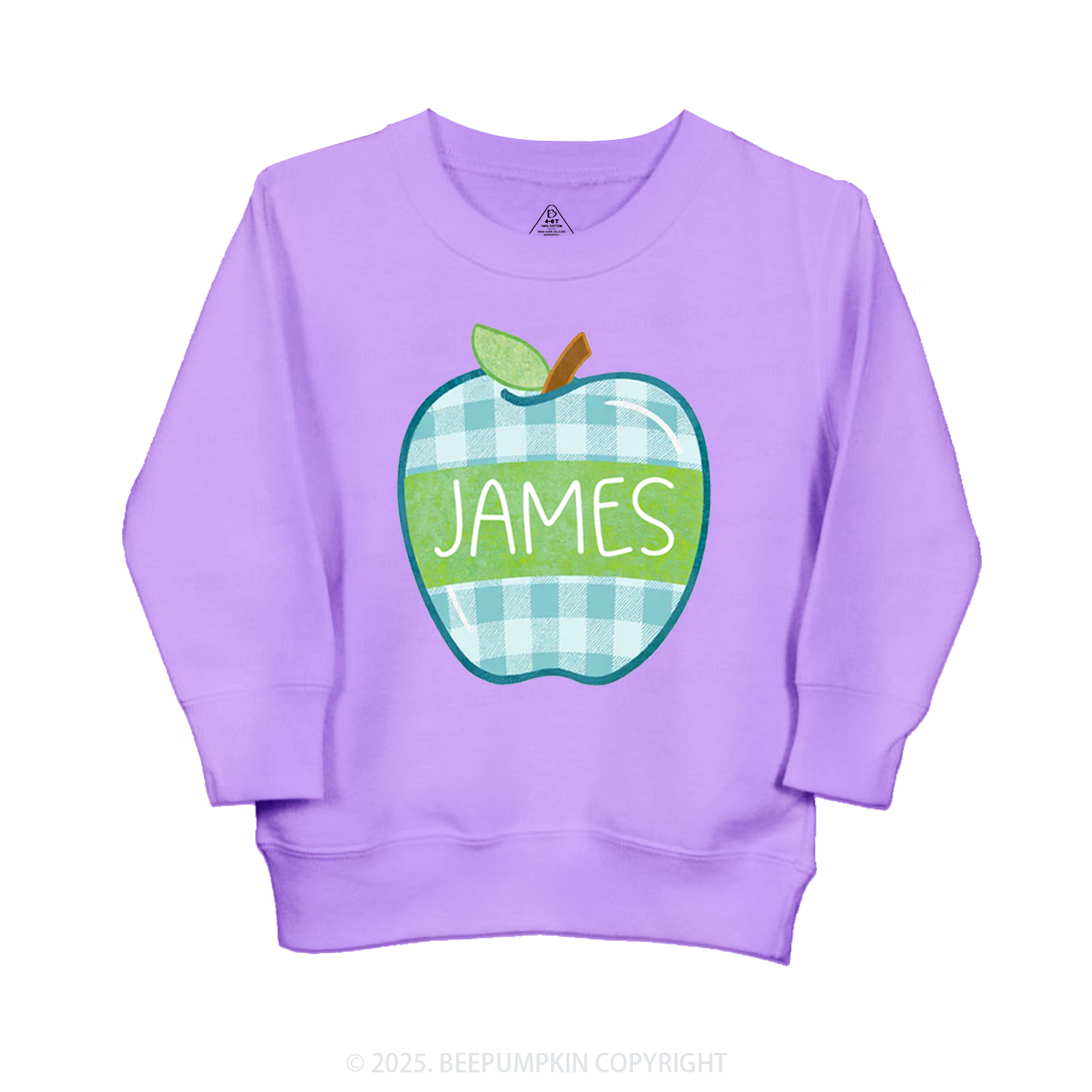 Personalized Plaid Apple Series Kid's Sweatshirt