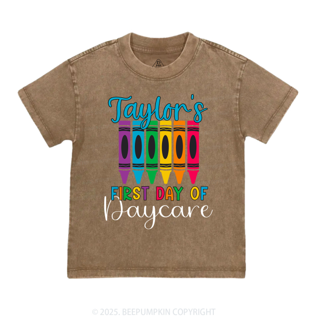 My First Day Of Daycare Toddler&Kids Washed Tees