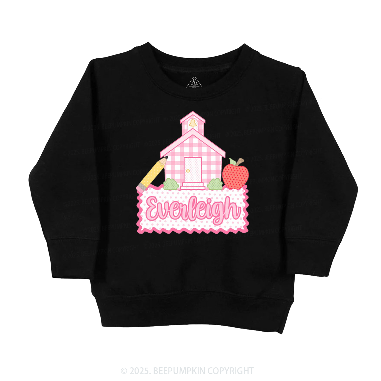 Personalized Pink Schoolhouse Kid's Sweatshirt