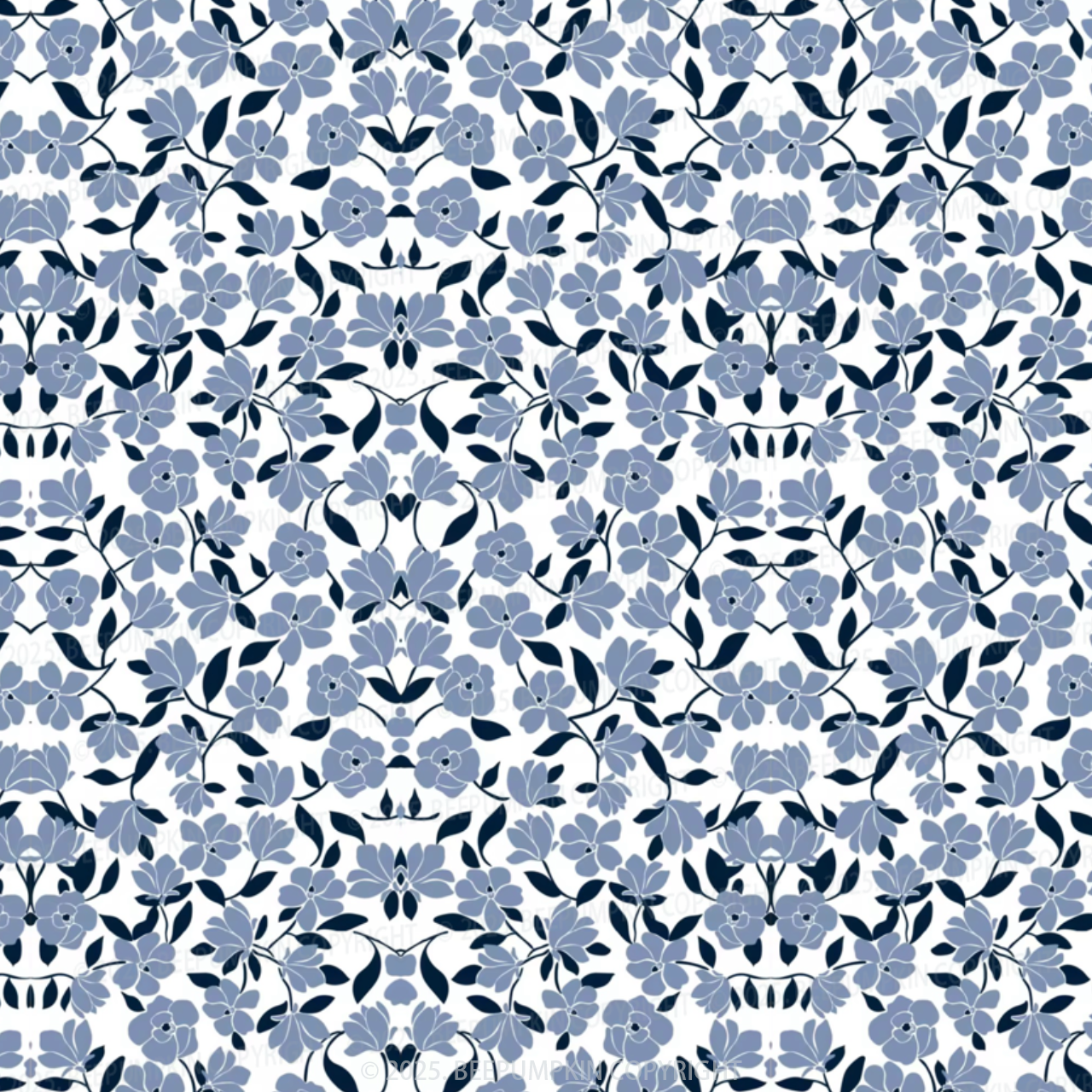 Blue Elegance Mom&Me Matching All Over Print Dress