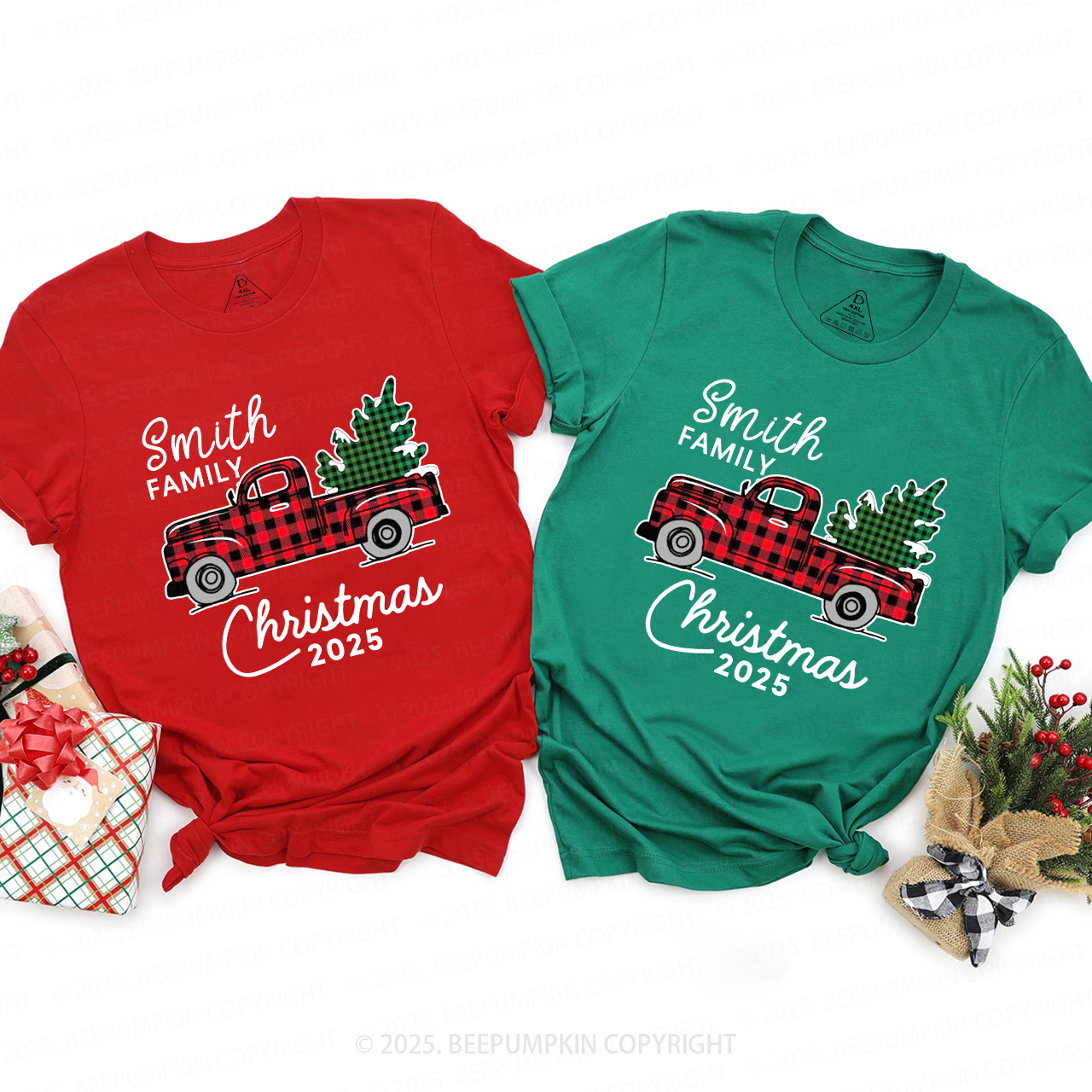 Christmas Truck And Tree 2025 Family Matching Shirt