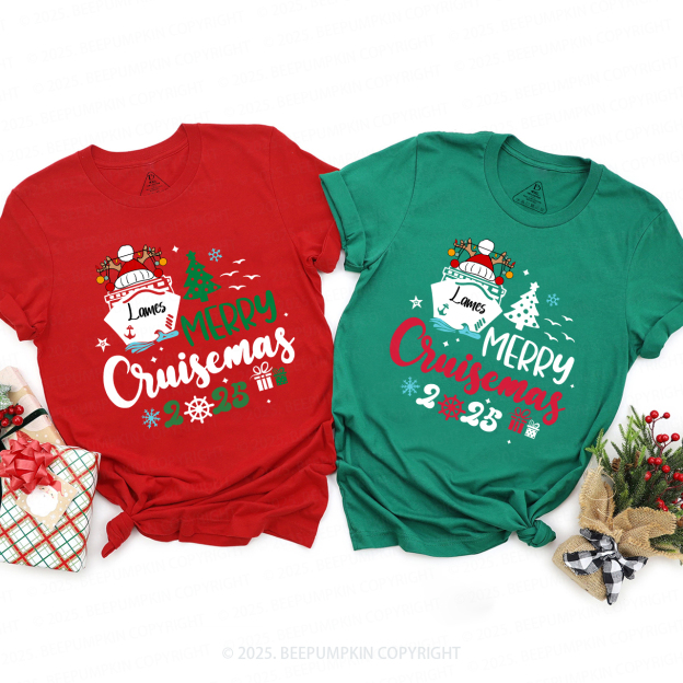 2025 Personalized Christmas Cruise Name Christmas Family Matching T-Shirts Beepumpkin