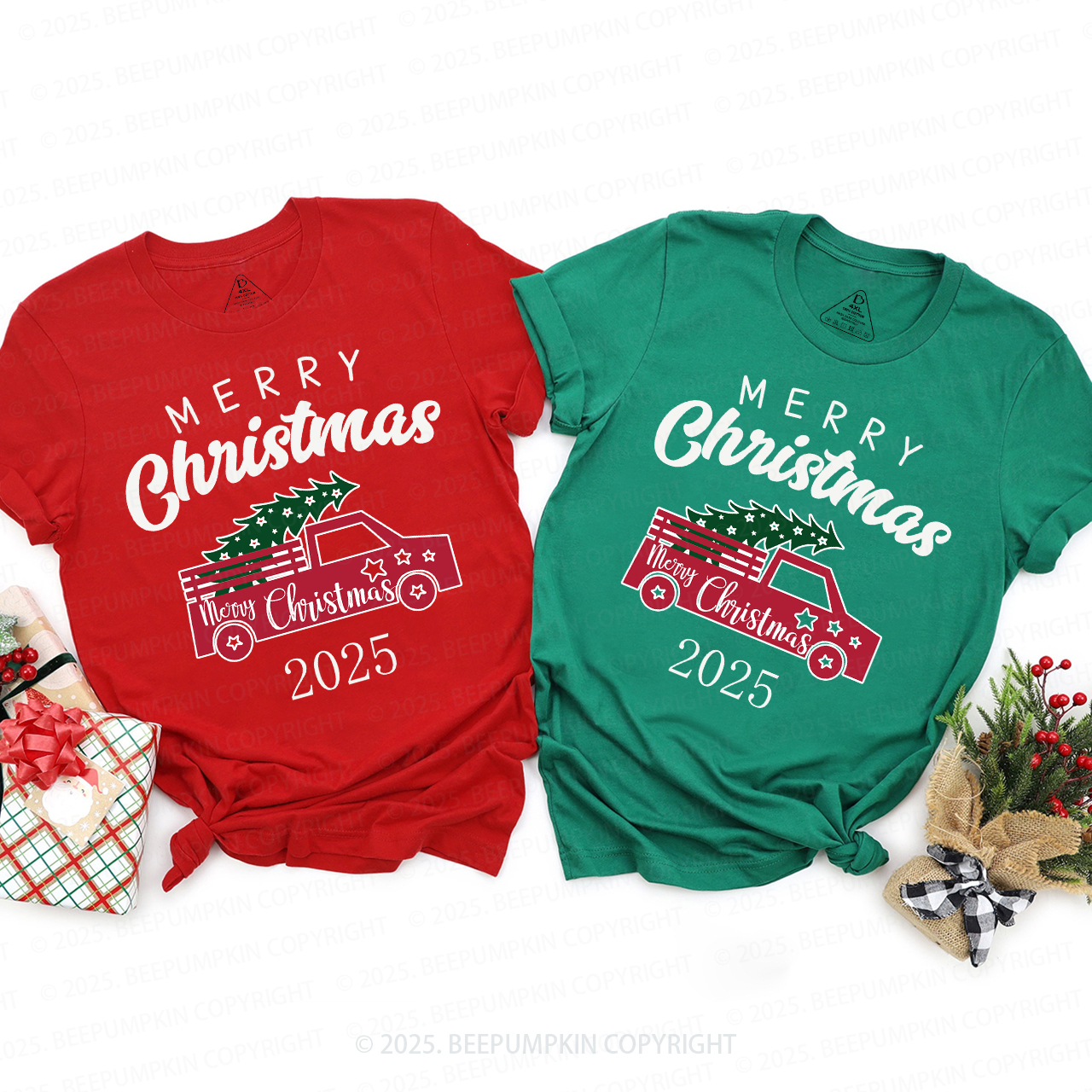 Merry Christmas 2024 Personalized Truck Family Matching Shirt