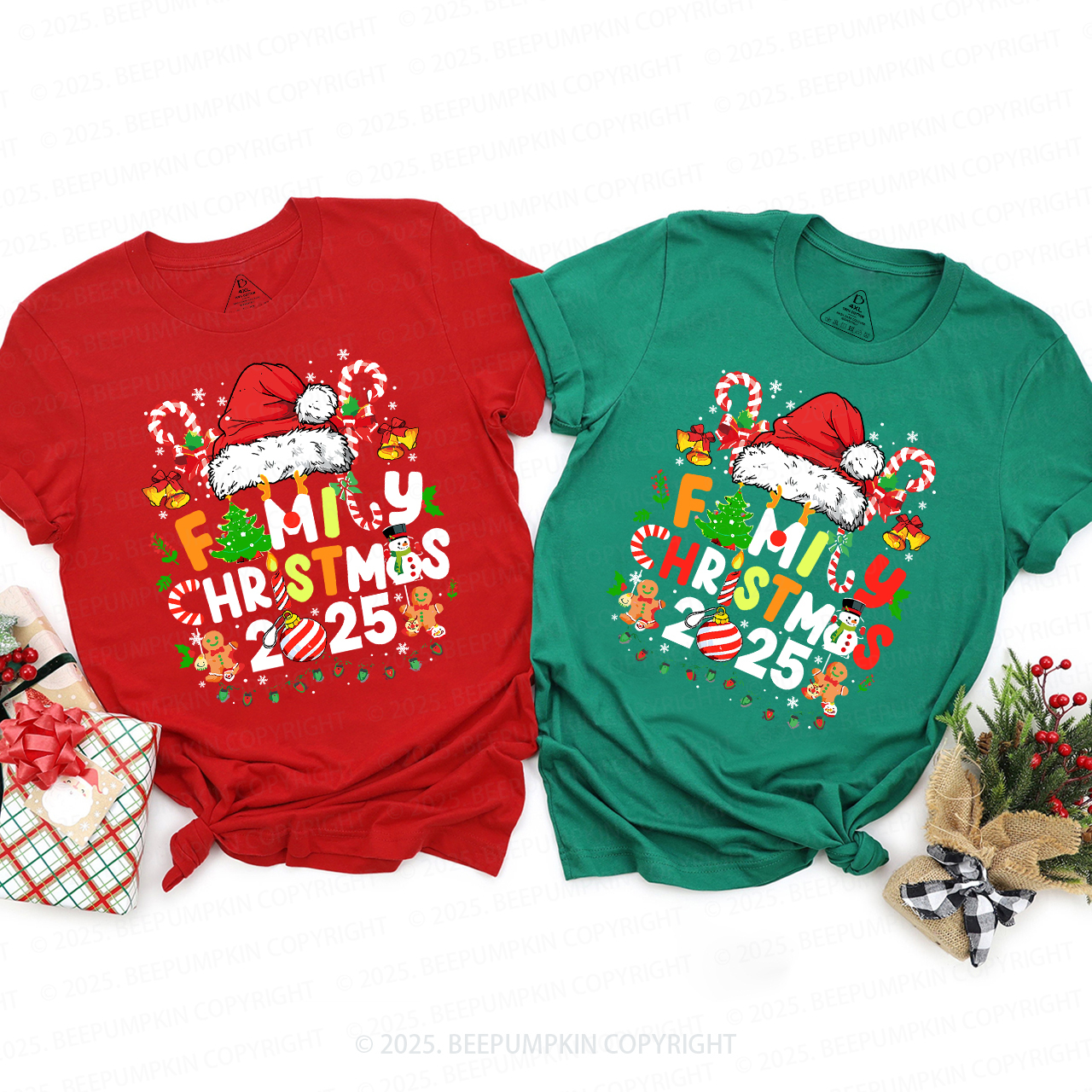 2025 Candy Christmas Family Matching T-Shirts Beepumpkin