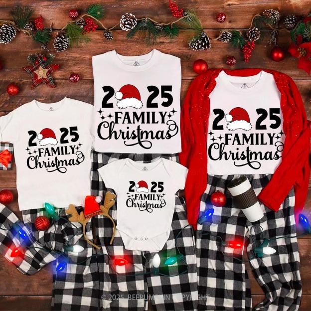 Personalized 2025 Star Christmas Family Matching T-Shirts Beepumpkin