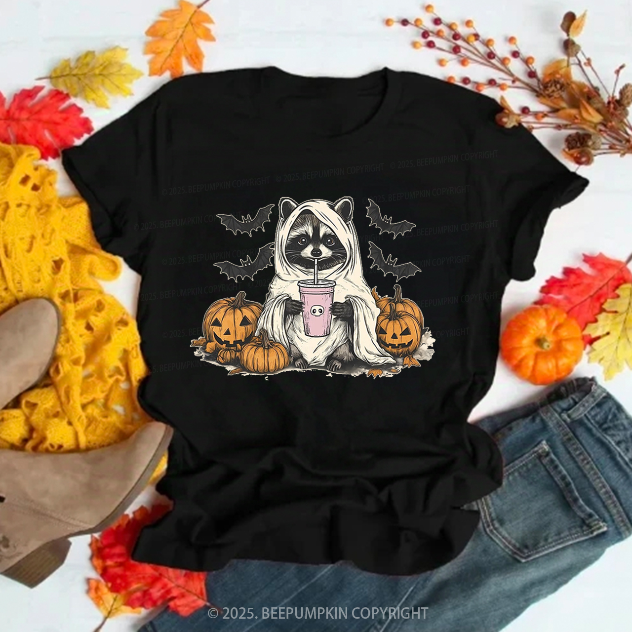 Halloween Racoon T-Shirts Beepumpkin