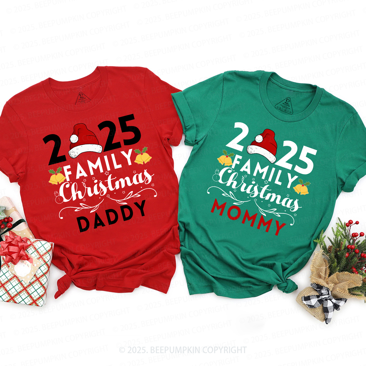 Personalized 2025 Family Christmas Name Matching Shirts Beepumpkin
