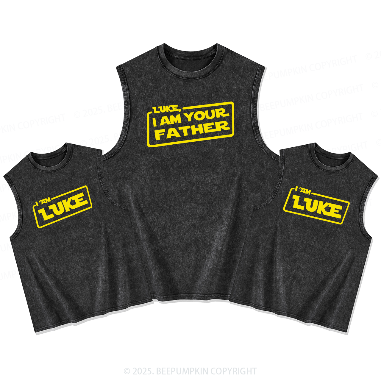 Personalized Name I Am Your Father Dad&Me Matching Washed Tank Top