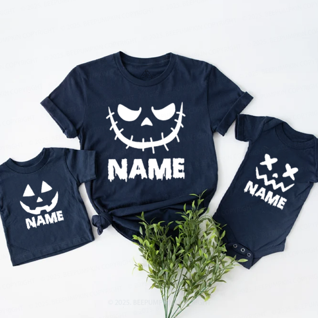 Personalized Ghost Face Name Halloween Family Matching Shirts