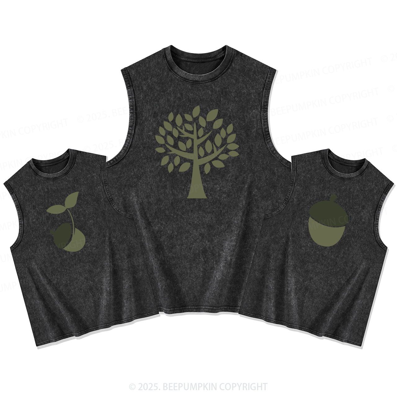 Tree And Acorn Dad&Me Matching Washed Tank Top