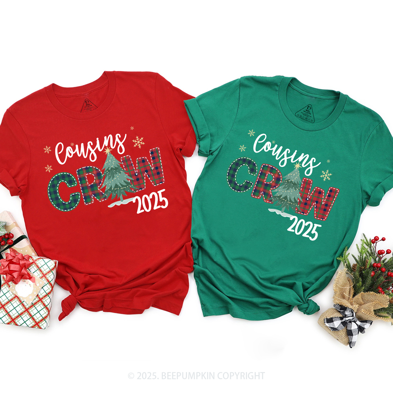2025 Cousins Crew Christmas Family Matching Tees Beepumpkin