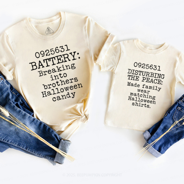 Personalized Crime Halloween Family Matching Shirts