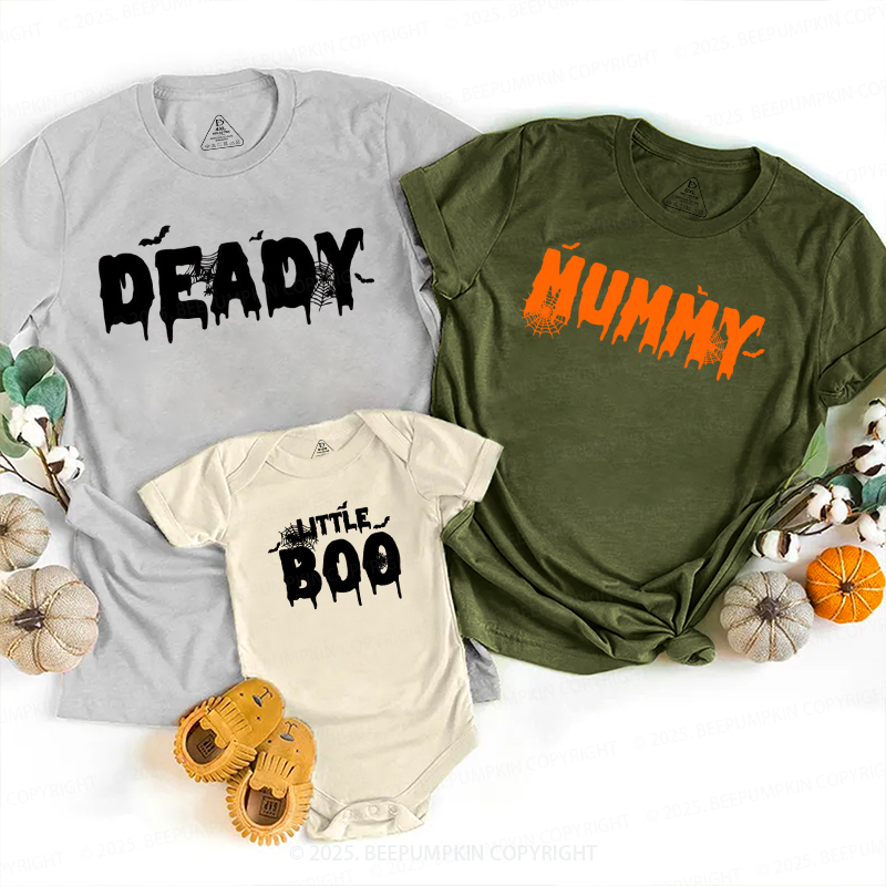 Personalized Deady Mummy Little Boo Halloween Family Matching Shirts
