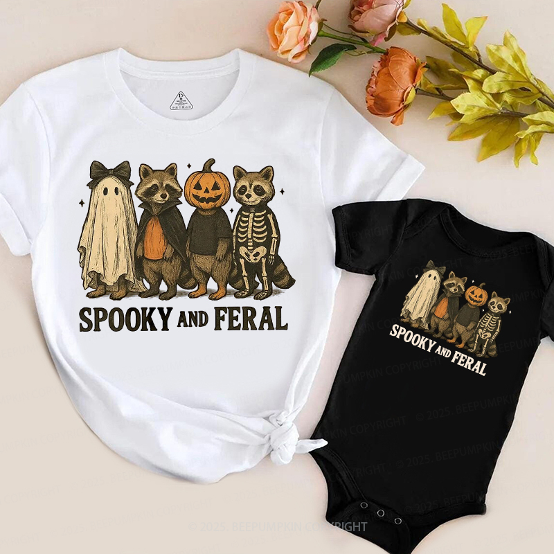 Spooky & Feral Halloween Family Matching Shirts