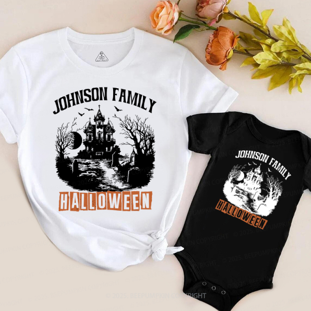 Personalized Halloween Family Name Matching Shirts