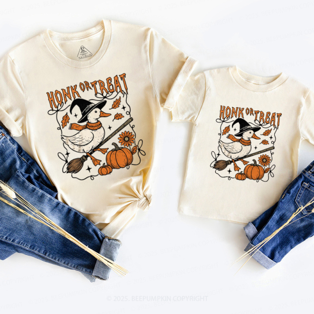Honk Or Treat Halloween Goose Family Matching Shirts