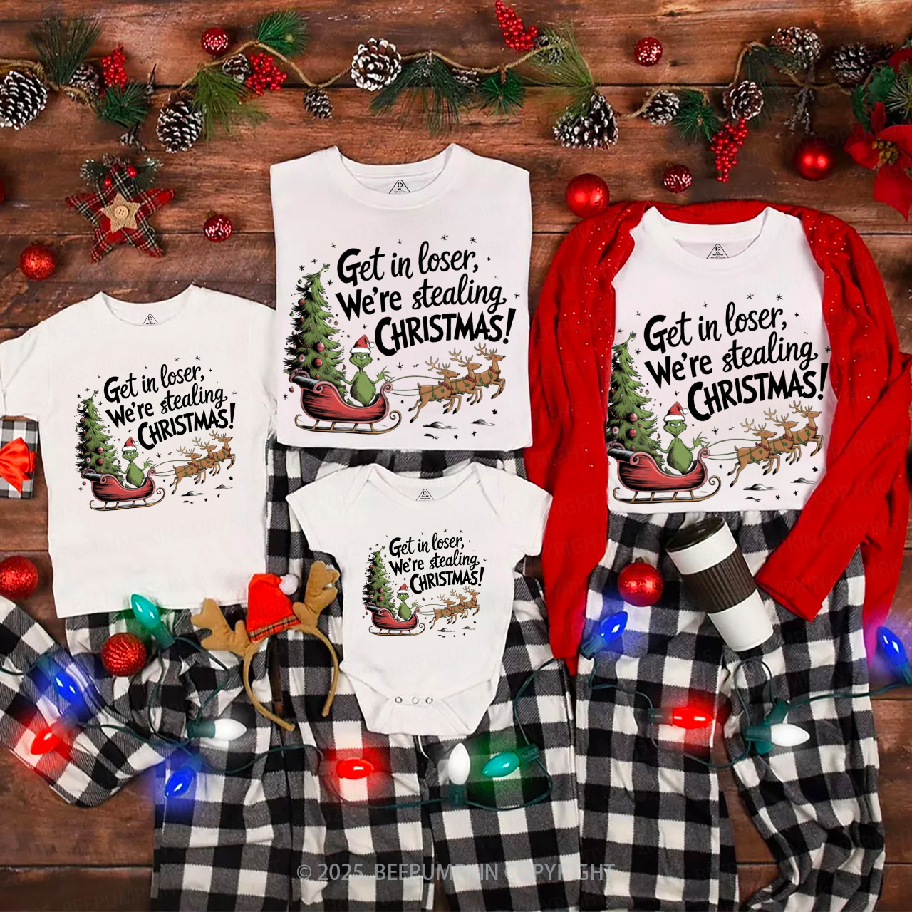 We're Stealing Christmas Family Matching T-Shirts Beepumpkin