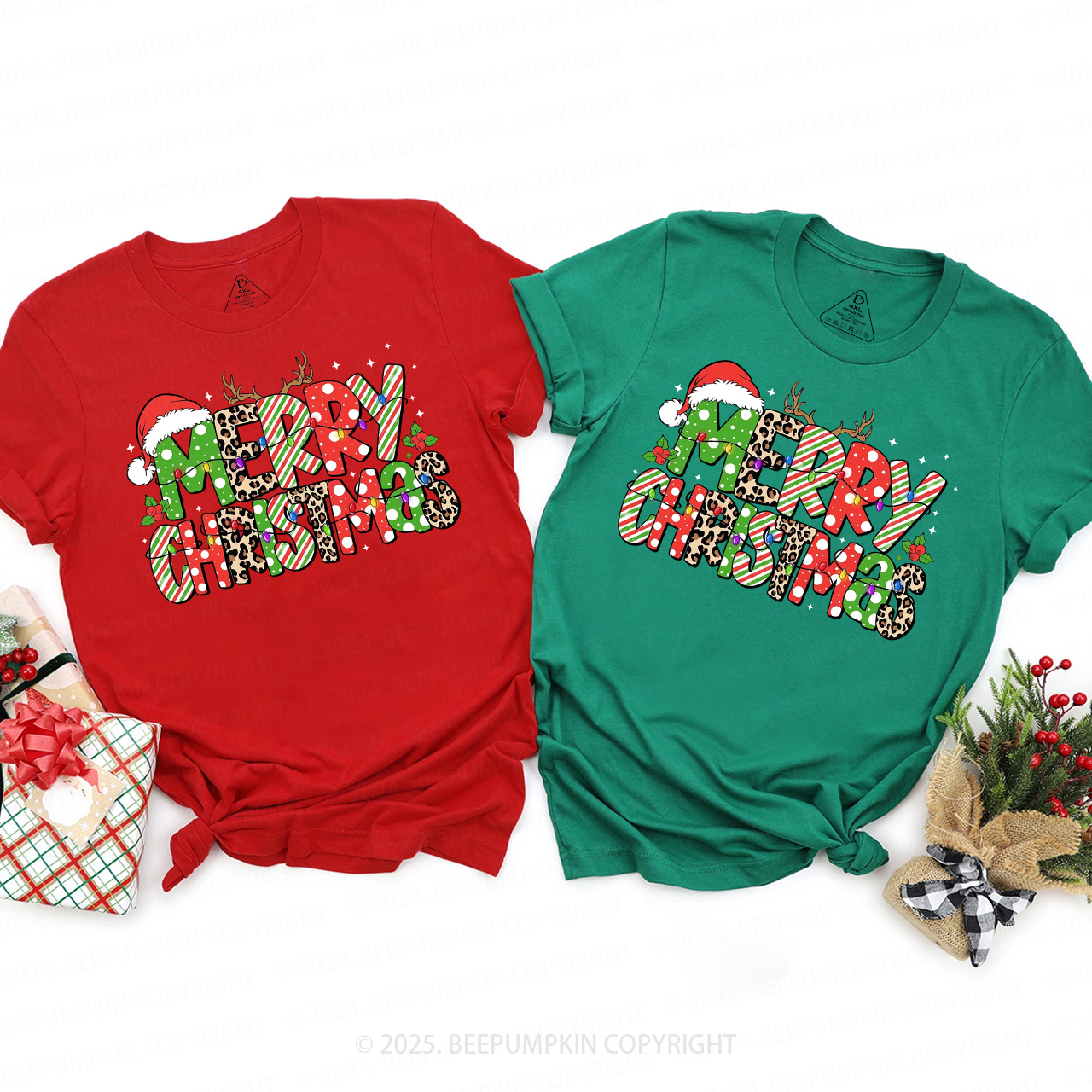 Merry Christmas Family Matching T-Shirts Beepumpkin