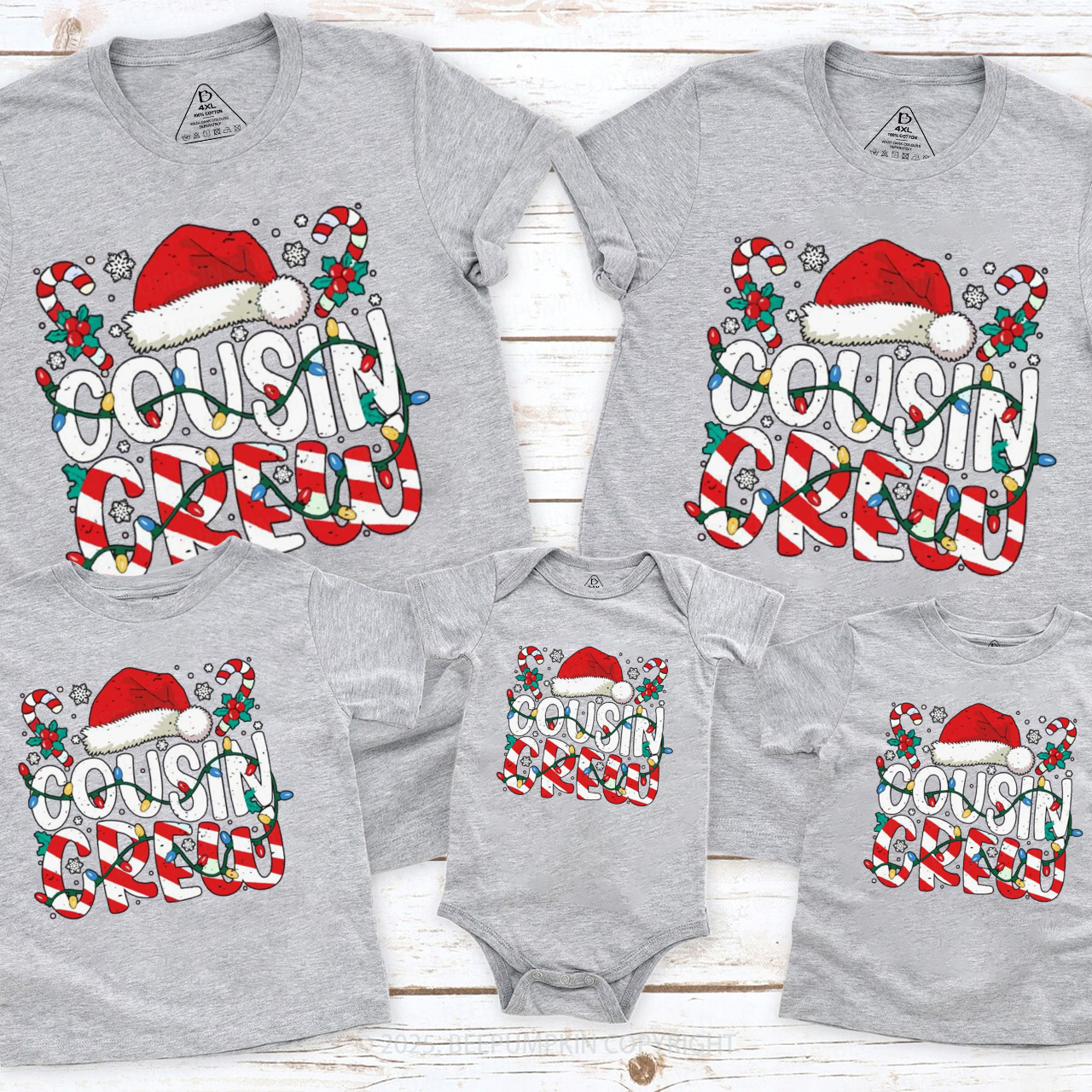 Christmas Cousin Crew Family Matching T-Shirts Beepumpkin
