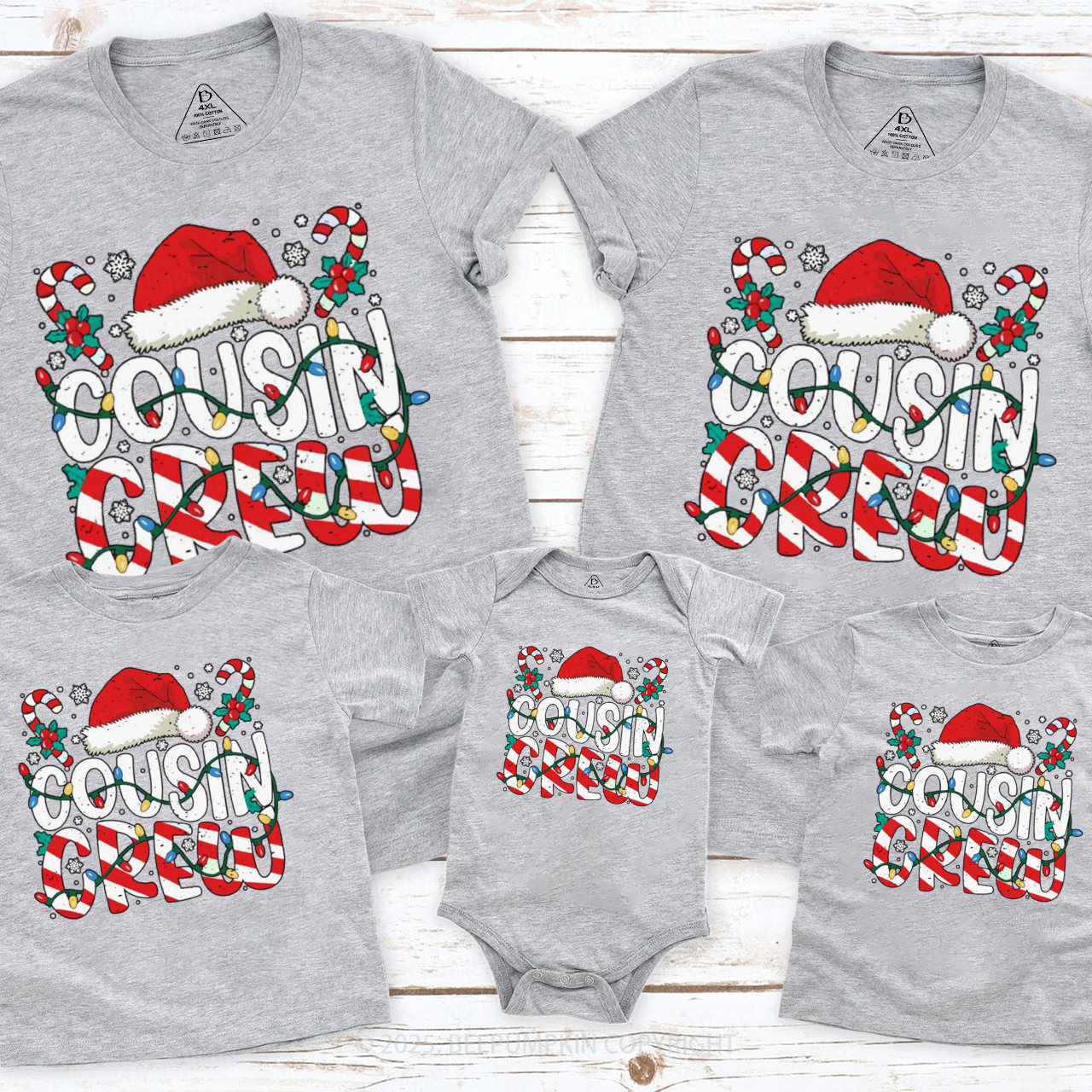 Christmas Cousin Crew Family Matching T-Shirts Beepumpkin