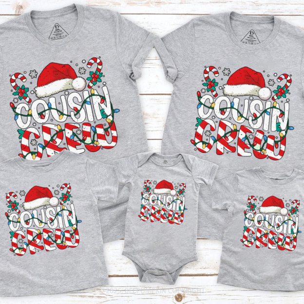Christmas Cousin Crew Family Matching T-Shirts Beepumpkin