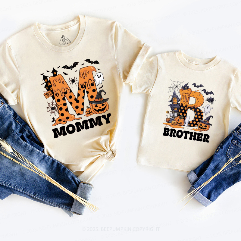 Personalized Alphabet Name Halloween Family Fun Matching Shirts