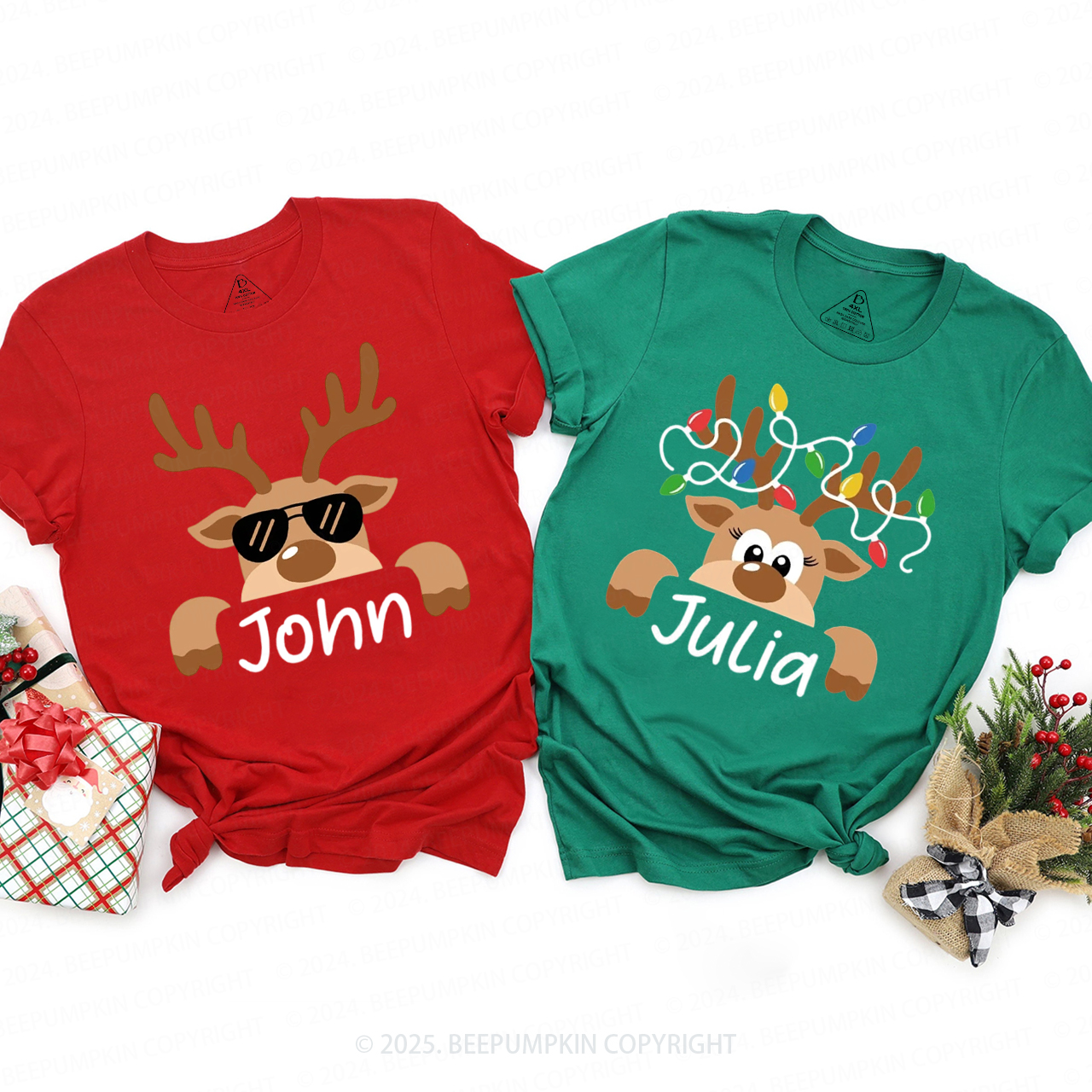 Personalized Cute and Funny Moose Christmas Family Matching Shirts Beepumpkin