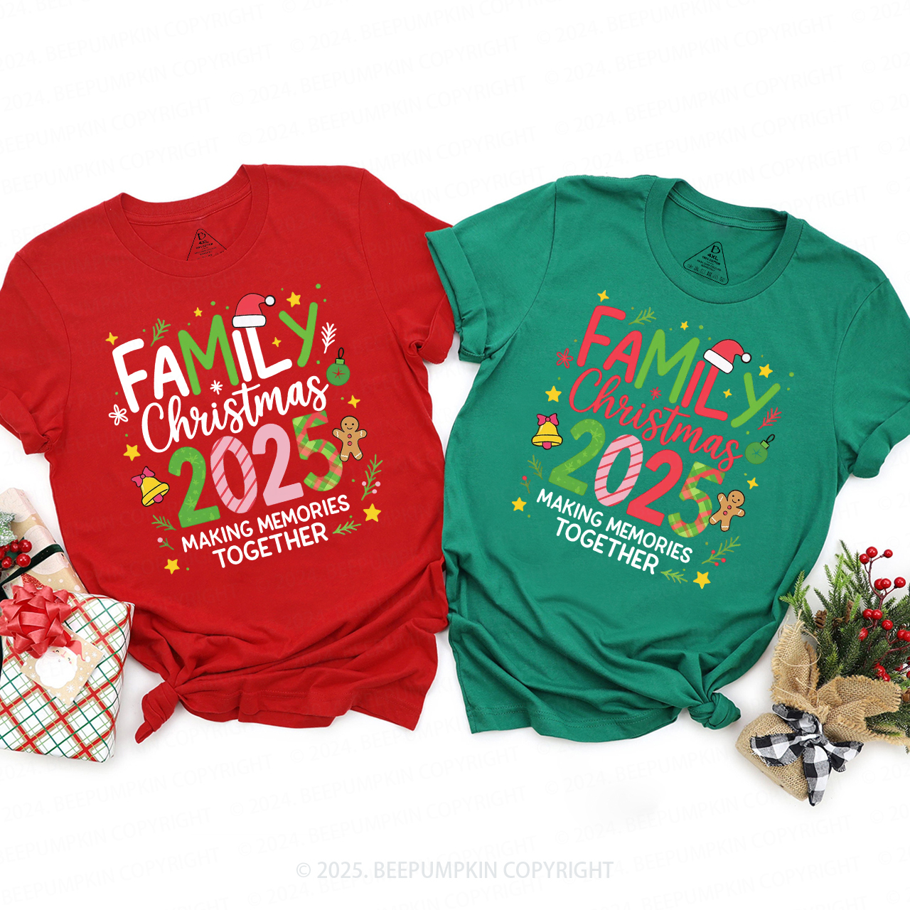 Making Memories Together 2025 Christmas Family Matching T-Shirts Beepumpkin
