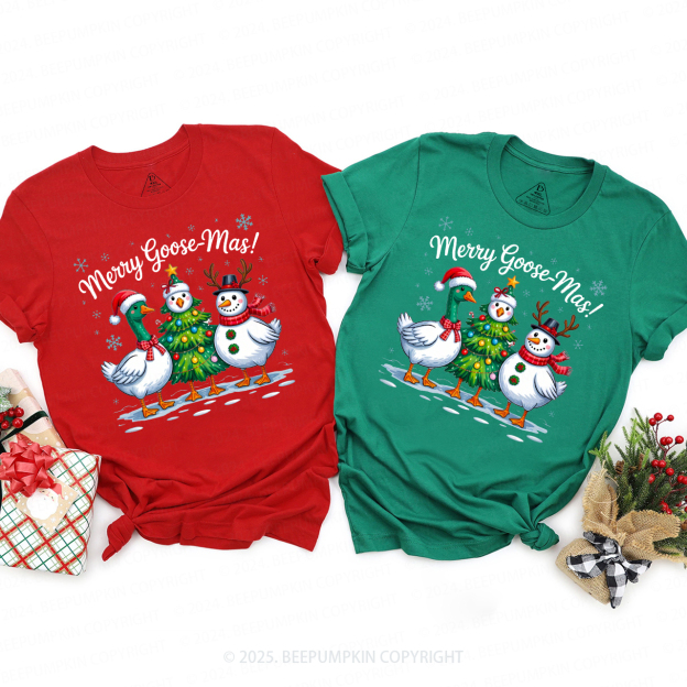 Funny Christmas Goose Christmas Family Matching T-Shirts Beepumpkin