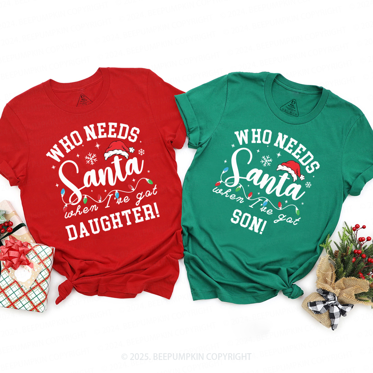 Personalized Who Needs Santa Family Matching T-Shirts Beepumpkin