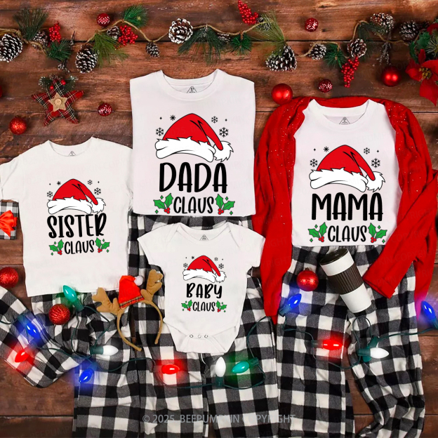 Personalized Family Claus Christmas Matching T-Shirts Beepumpkin