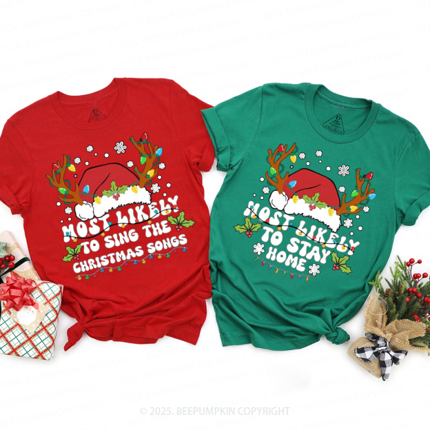 Personalized Christmas Most Likely To Family Matching T-Shirts Beepumpkin