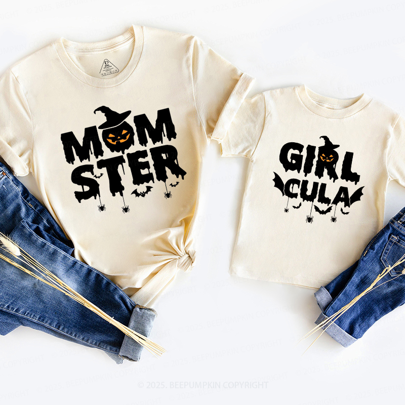 Personalized Halloween Momster Dadcula Family Matching Shirts