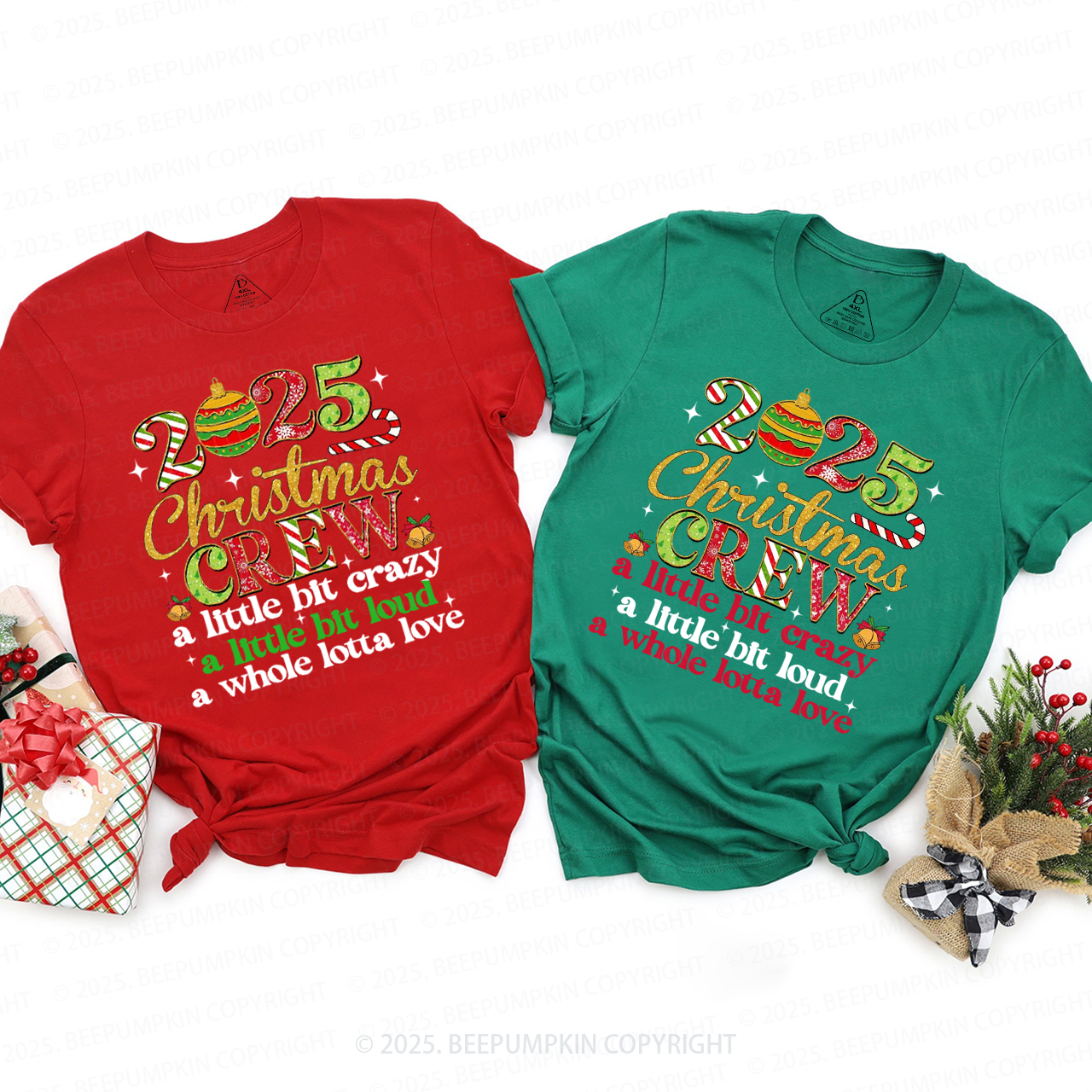 Christmas Crew 2025 Family Matching T-Shirts Beepumpkin