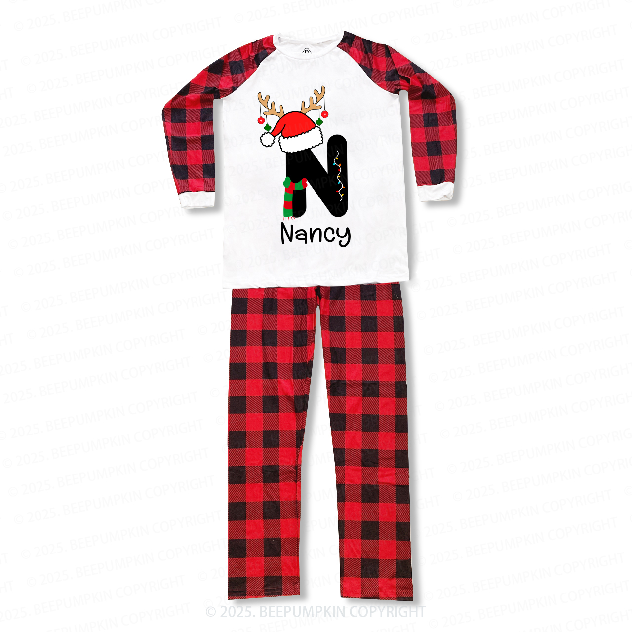 Personalized Christmas Alphabet Name Family Matching Pajamas