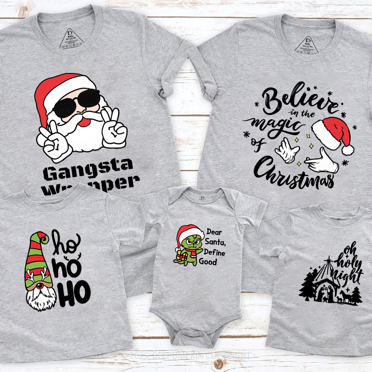 Personalized Joyful Holiday Christmas Family Matching T-Shirts Beepumpkin