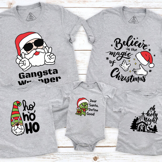 Personalized Joyful Holiday Christmas Family Matching T-Shirts Beepumpkin