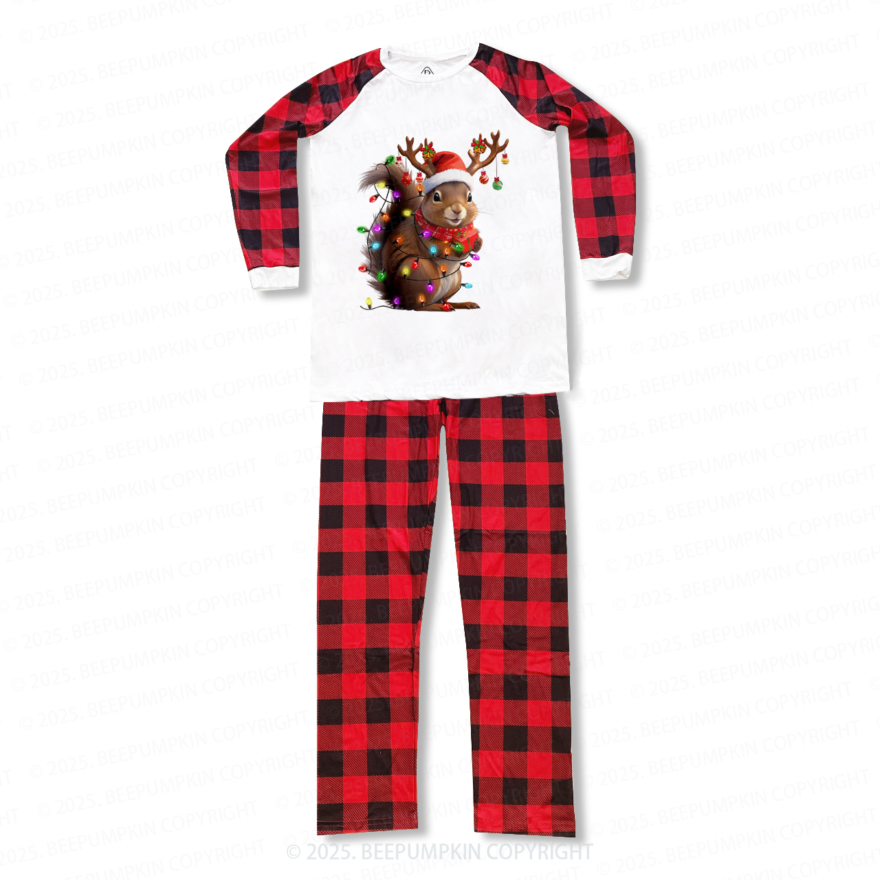 Squirrel Christmas Lights Christmas Family Matching Pajamas