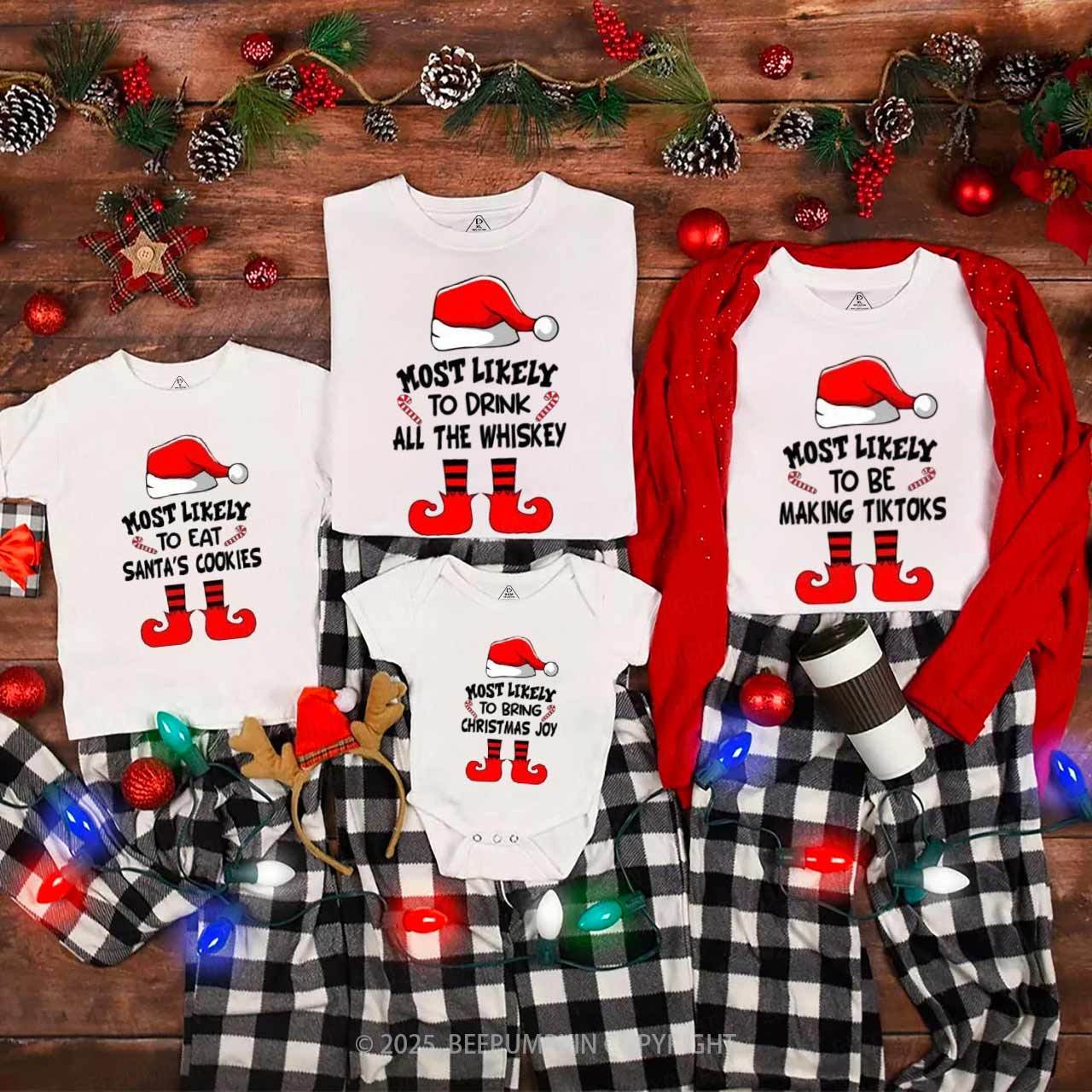 Personalized Most Likely To Christmas Family Matching T-Shirts Beepumpkin