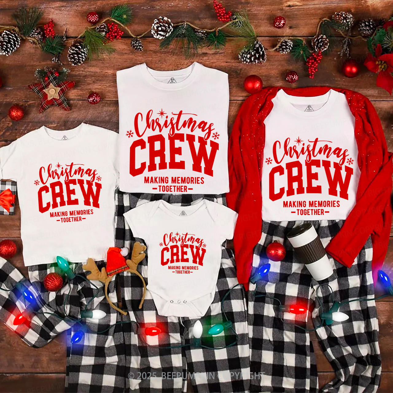 Christmas Crew Family Matching T-Shirts Beepumpkin