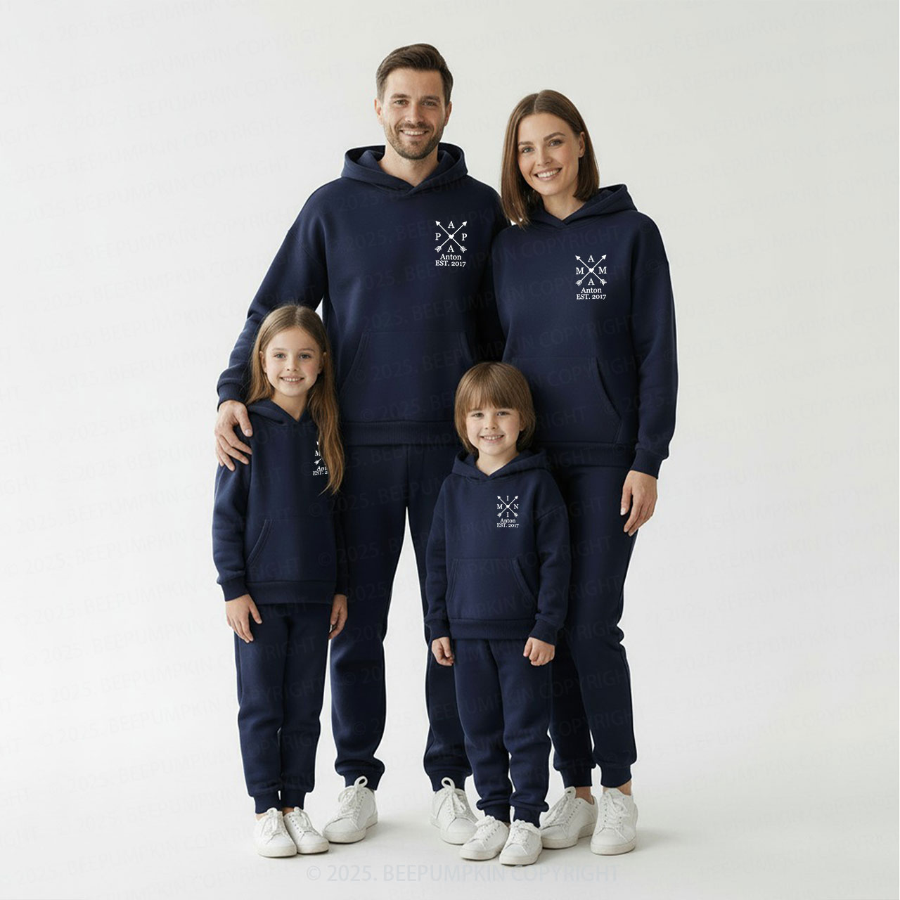 Personalized Heritage Collection Family Matching Hoodie Set