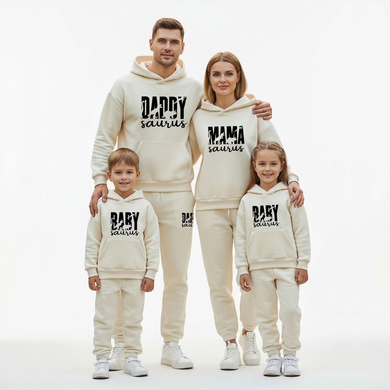 Personalized Saurus Family Matching Hoodie Set