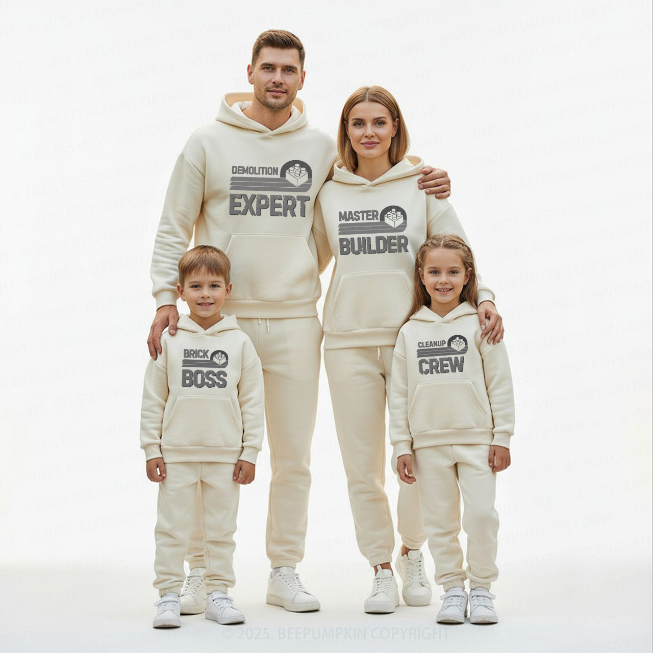 Personalized Master Builder Family Matching Hoodie Set