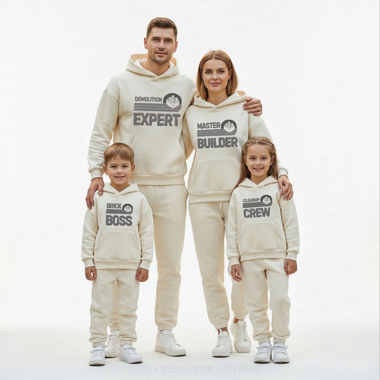 Personalized Master Builder Family Matching Hoodie Set