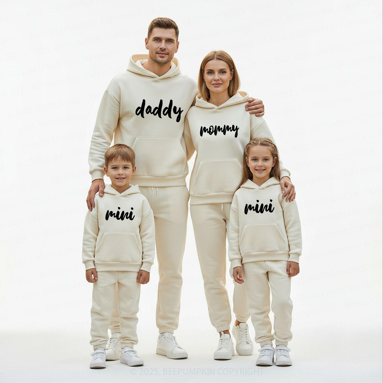 Personalized Daddy Mommy Mini Family Matching Hoodie Set