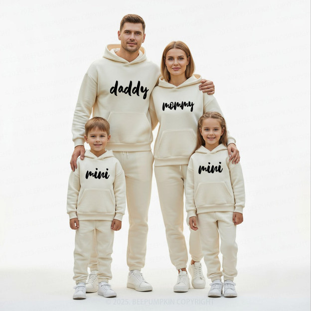 Personalized Daddy Mommy Mini Family Matching Hoodie Set