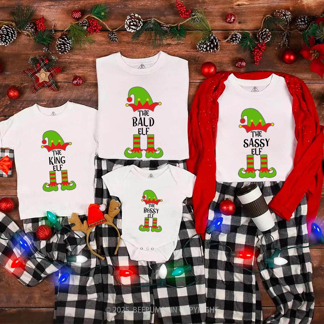 Personalized Christmas The Elf Family Matching T-Shirts Beepumpkin