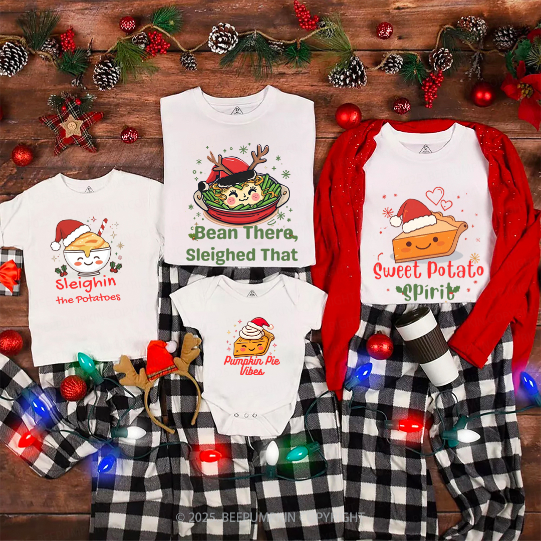 Personalized Christmas Dinner Crew Family Matching T-Shirts Beepumpkin