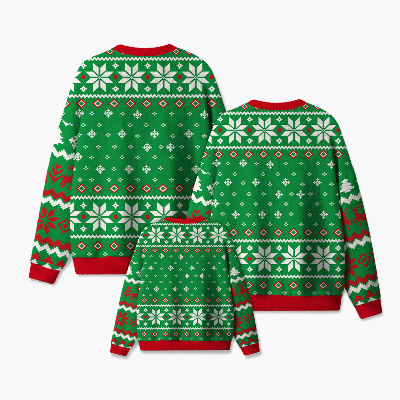 Grumpy Green Christmas Family Matching Knit Sweatshirt
