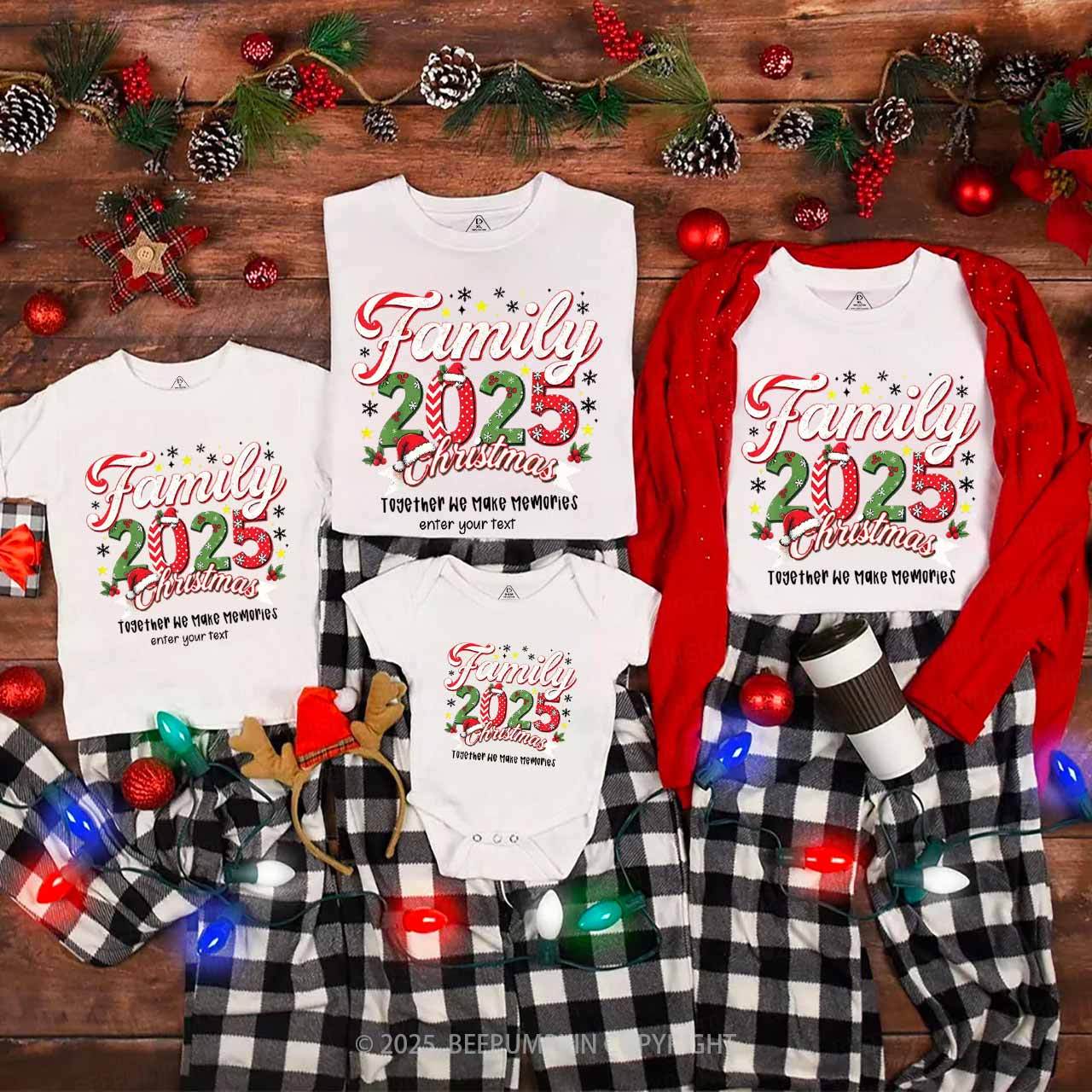 Personalized 2025 Christmas Cheer Family Matching T-Shirts Beepumpkin